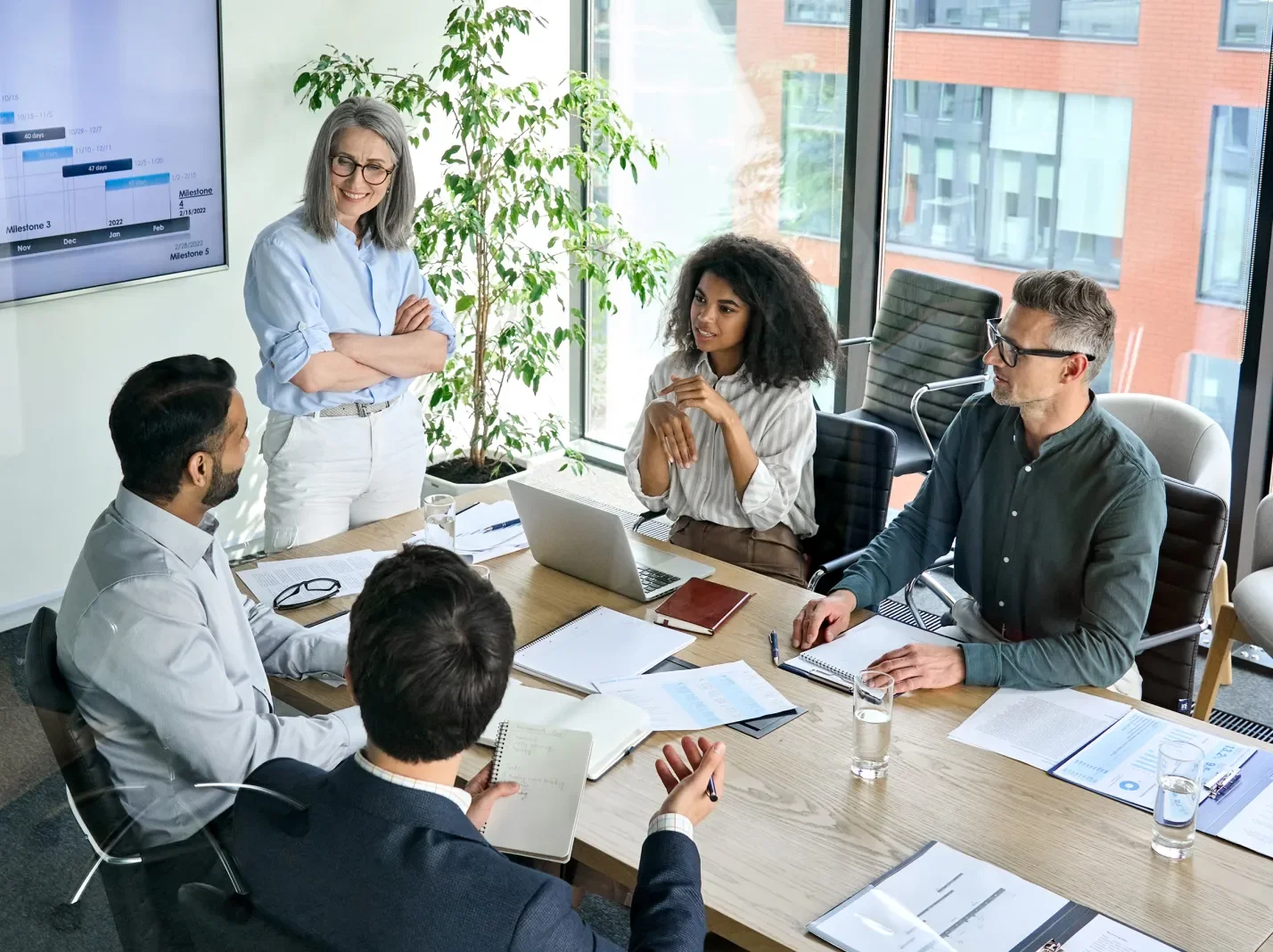 group of leaders around a conference table