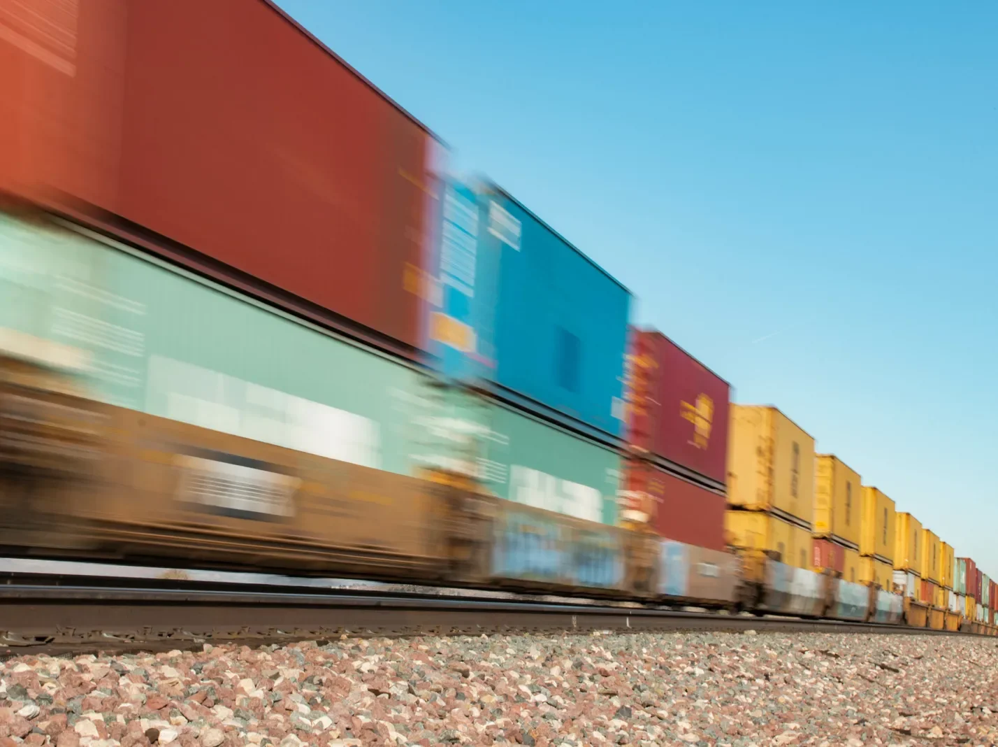 Transportation cargo train cars in motion
