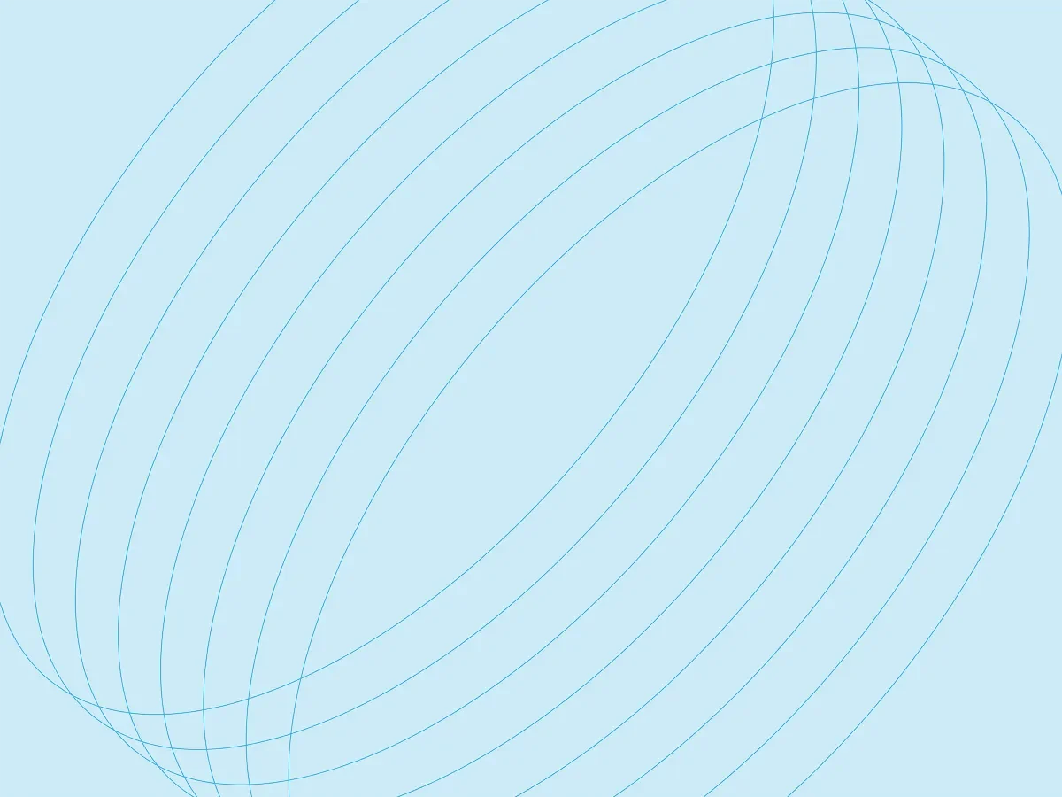 Blue circle graphic on a light blue background